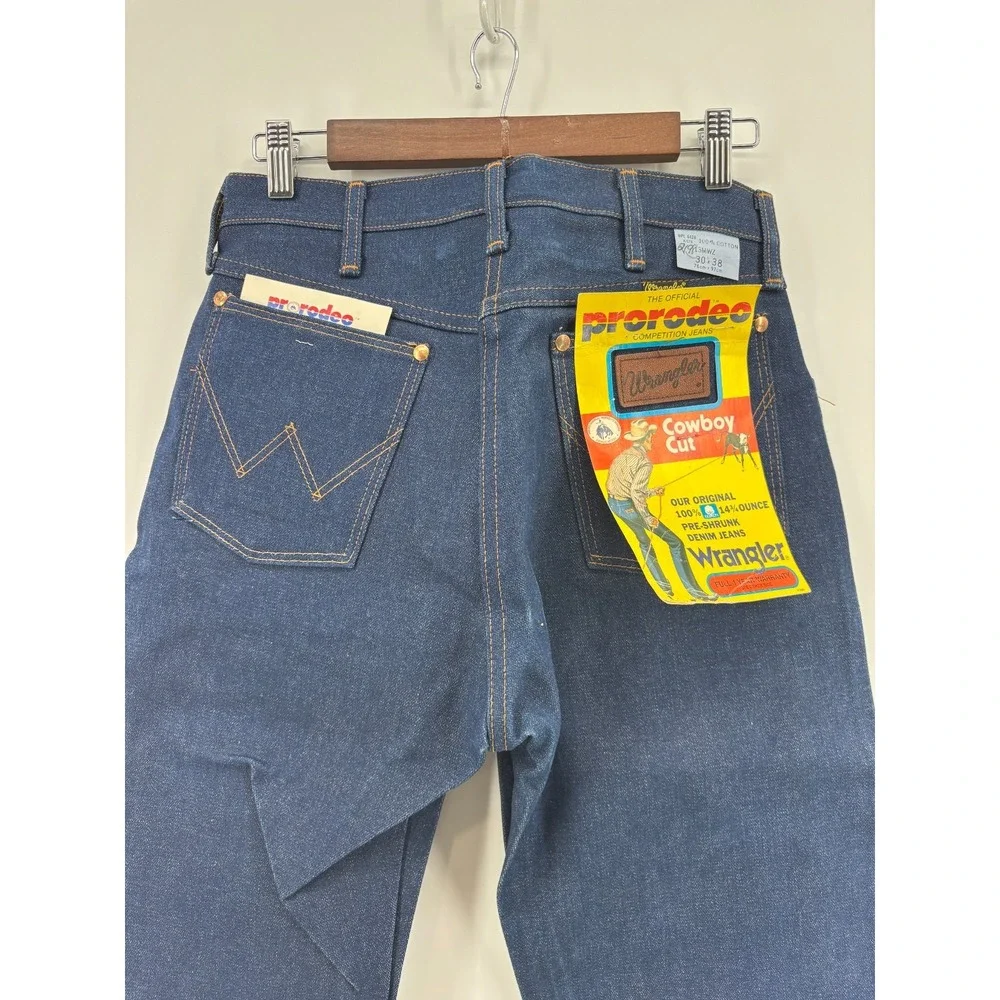 Wrangler ProRodeo Straight Jeans Mens Indigo Blue Cowboy Cut 30x38 Vintage 13MWZ